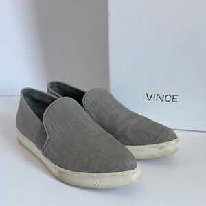 Vince Women Grey Slip-On Loafers